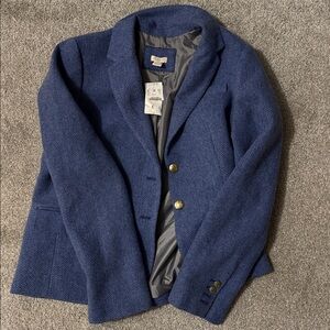 J Crew Factory Sommerset Blazer Blue Herringbone Wool